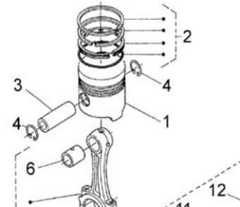 Nanni Diesel 970310353 - Engine Piston for 3.100HE and N3.30 Engines