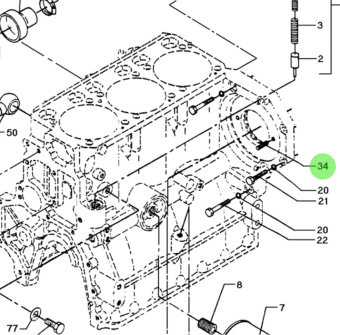 Bukh 503N2368 - Injector Studs for DV24RME, DV29RME, DV32, DV36 and DV48 Engines
