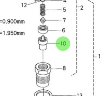 Nanni Diesel 970307596 - Injector Nozzle Element for HE and N Series Engines