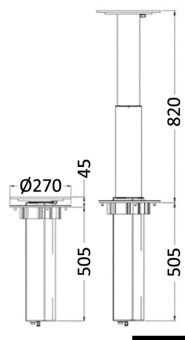 Osculati 48.745.12 - Foldable 2-Stage Table Pedestal 12V 90° Swivelling