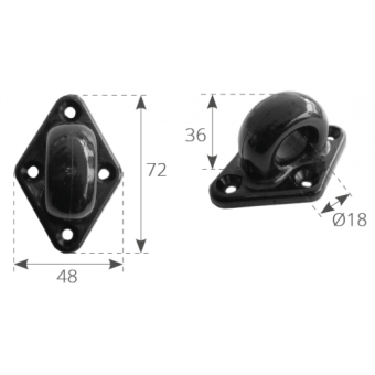 Nuova Rade Round Pad Eye In Black Nylon