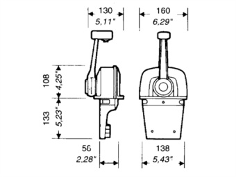 Ultraflex 35007U - B73 Motor Control Top Mount Single, Black