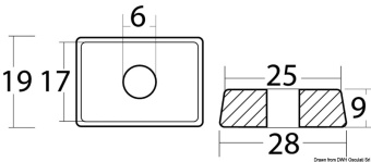 Osculati 43.433.04  - Aluminium Anode For Mercury 4/5/6 HP