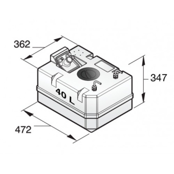 Vetus FTANK Diesel Fuel Tank Plastic incl. Installation Kit