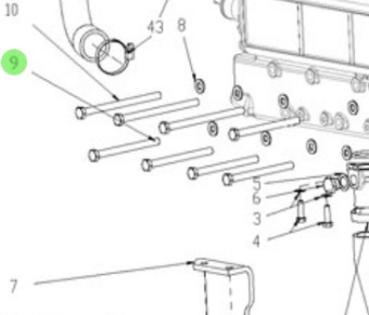 Nanni Diesel 970310228 - Heat Exchanger and Exhaust Manifold Bolt for T4 and 4.380TDI Engines