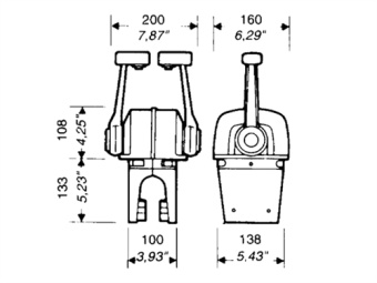 Ultraflex 35008B - B74 Motor Control Top Mount Double, Black