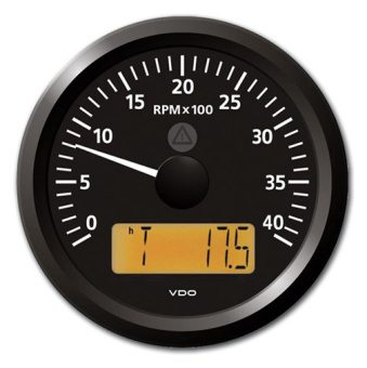 VDO ViewLine Tachometer with Engine Hour Counter 85 mm