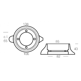 Tecnoseal Aluminium Collar For Sail Drive 110 Short Leg