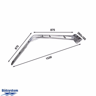 Båtsystem DV32-1KIT - Davit Set for Angled Transom, Including Blocks