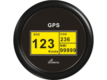 Wema 110322 - GPS-Digital Speedometer SOG COG Trip 60kn/110km Black