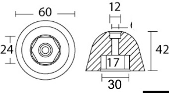 Osculati 43.070.08 - Spare Anode for Vetus Bow 130/160