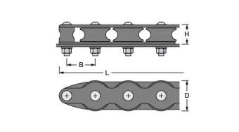 Antal D450 - Aluminum Organizer, 5-Sheave, D=40mm, P=44mm, Line Ø14mm, L=243mm, SWL 600kg