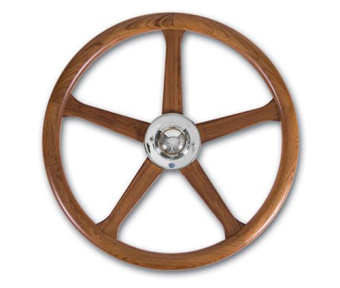 Stazo Steering Wheel Type 19 Teak 50cm Chrome