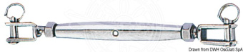 Osculati 07.197.16 - Turnbuckle With Two Fixed Jaws AISI 316 16 mm