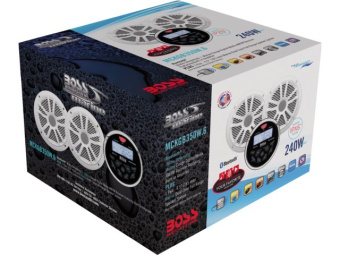 Boss Audio MCKGB350W - Marine Radio Pack White