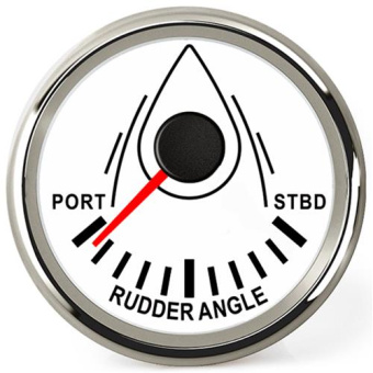 Hollex Rudder Gauge White/Stainless Steel 9-32V Ø52mm