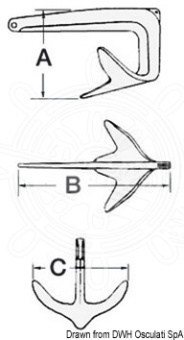 Osculati 01.110.13 - Trefoil Anchor 12,5 kg