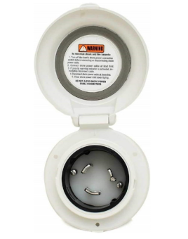 Marinco 6343EL-BX - Easy Lock Watertight Glass-Filled Polyester Contour Inlet 32A