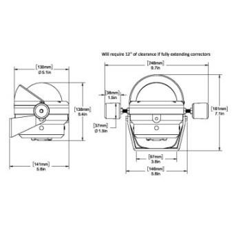 Ritchie Helmsman HB-845 Compass Bracket Mount - Black - Open Face Dial