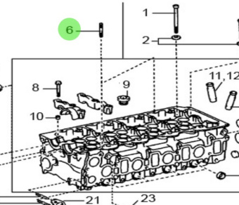 Nanni Diesel 970314092 - Stud Bolt for Cylinder Head Cover