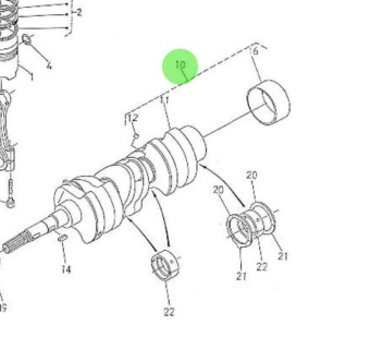 Nanni Diesel 970161515 - Complete Crankshaft for 3.90HE Engines