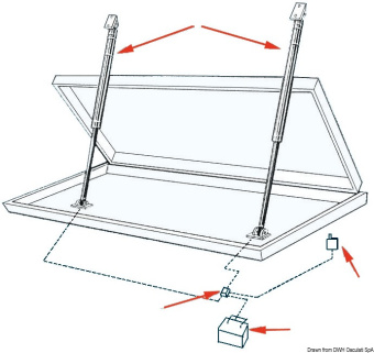 Osculati 38.370.16 - Stay For Hatches Single 24 V 600 mm