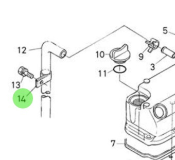 Nanni Diesel 970312979 - Breather Tube Clamp for Cylinder Head Cover