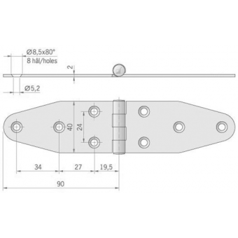 Roca Hinge 180X40 mm