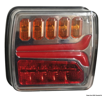 Osculati Dynamic LED Boat Trailer Rear Lights 110x105x40 mm – 4 Functions with Sequential Turn Signal