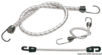 Osculati Bungee Sail Ties with Nylon Hook Ø 4-10 mm, 20 pcs
