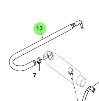 Bukh 00115-7D107 - Power Steering High Pressure Return Hose for S270J Engines