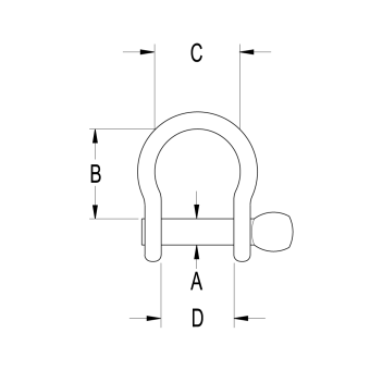 Ronstan RF635 Stainless Steel Bow Shackle, 1/4" Pin, Coined Head