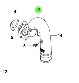 Bukh 00104-5S151 - Exhaust High-Riser Assembly for S270J Engines