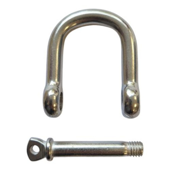 Hollex D-Shackle 8 mm Stainless Steel 316 Extra Wide 28 mm for Anchor Chain