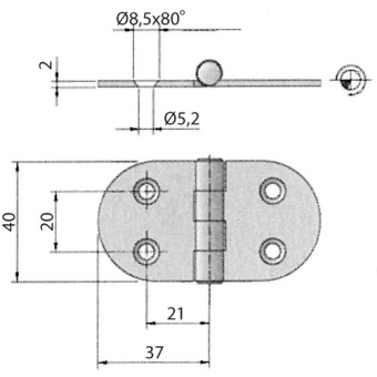 Bukh PRO M3552570 - S.S.AISI316 HINGE