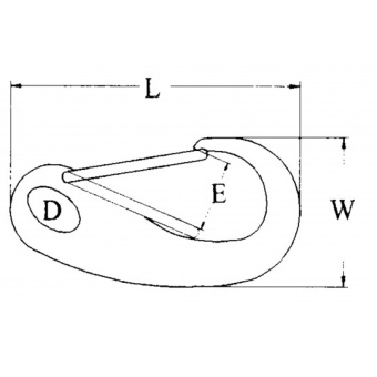 AISI 316 Carabiner With Spring Opening 50 mm