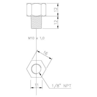 Wema 150908 Adapter F 1/8'' > M10X1