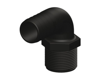 TruDesign Black 90° Long Thread Hose Tail Fittings BSP