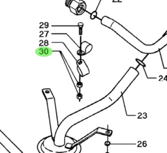Bukh 510A1207 - M6 Nut DIN 934 for DV24RME, DV29RME, DV32, DV36, and DV48 Engines