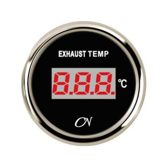 Exhaust Temperature Gauge Digital - Black Dial, Chromium Bezel, 0 - 800°C, 9 - 32V