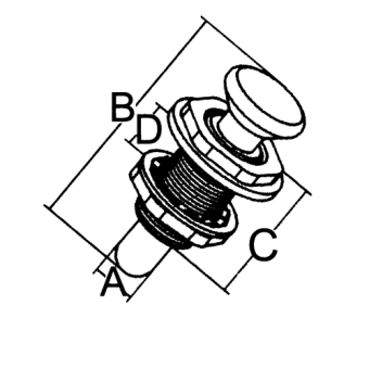 Stainless Steel Spring Loaded Pull Pin Latch, A=9,5, B=56,5mm, C=28mm, D=13mm