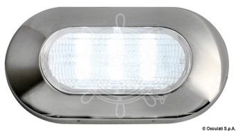 Osculati 12V IP67 Oval 6-LED Courtesy Light, 72.5x38 mm Stainless Steel