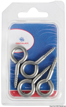 Osculati 09.033.03 - SS Eye Screws 38 x 4 mm Blister Packaging 5 pcs