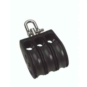 Barton N17320 - Triple Reverse Shackle Block Size 7 70mm – Ball Bearing, 3x Ø70mm Sheaves, Max Rope 14mm