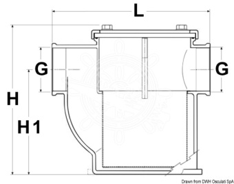 Osculati 17.654.09 - Special water cooling filter nickelplat.RINA 4"