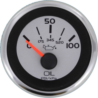 Veethree 65525SSFE - Argent Pro Oil Pressure Meter 0-100psi (VDO)