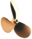 Radice 3-Blade Bronze Propeller Type E13, 12"x8", Shaft Ø25mm, Taper 1:10, Right