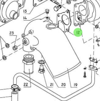 Nanni Diesel 970310728 - Turbo Exhaust Mixer Gasket for 4.330TDI and 4.340TDI Engines
