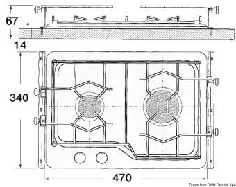 Osculati 50.100.52 - Techimpex Hob Unit 2 Burners