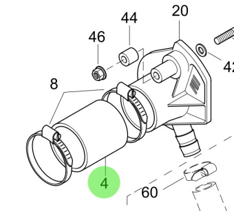 Steyr 2178618-5 - Turbocharger Hose ID 60 L 50 for MO164M40 and MO144V38 Engines